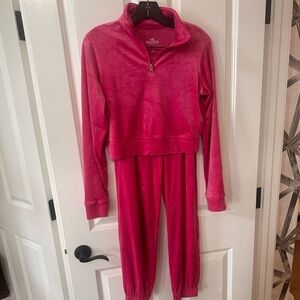 Hollister Pink Velour Tracksuit